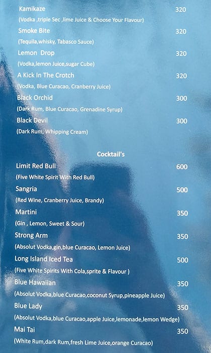 Bottom Sip Bar & Restaurant menu