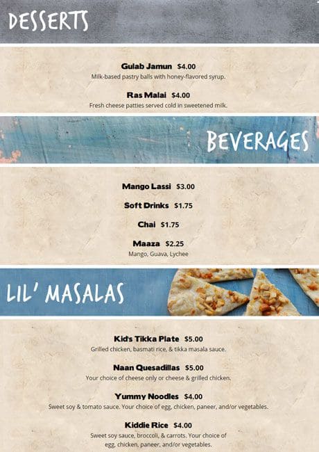 Menu at Masala Wok Austin (Techridge) restaurant, Austin, Center Ridge ...