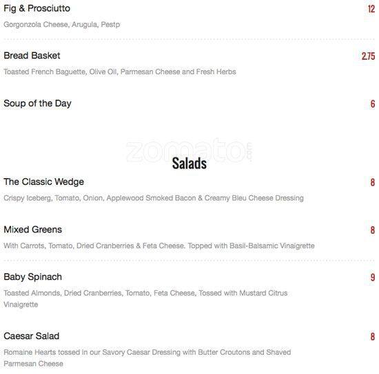 Cafe 157 menu