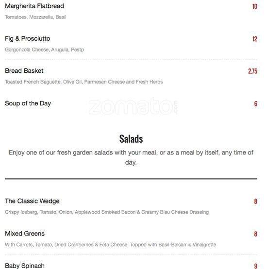 Cafe 157 menu