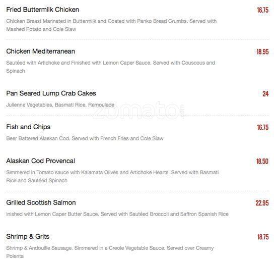 Cafe 157 menu