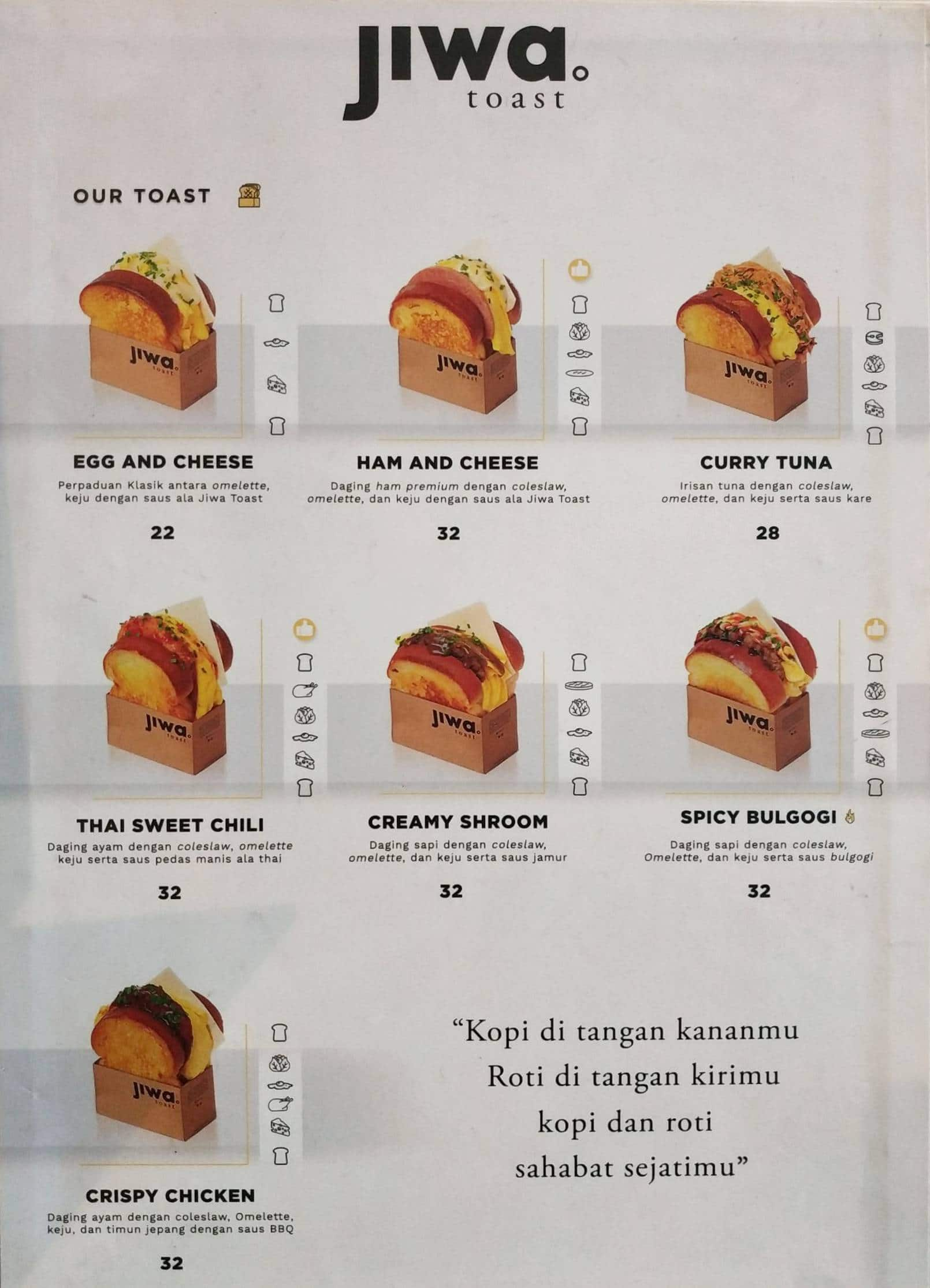 Menu at Kopi janji jiwa, Tangerang