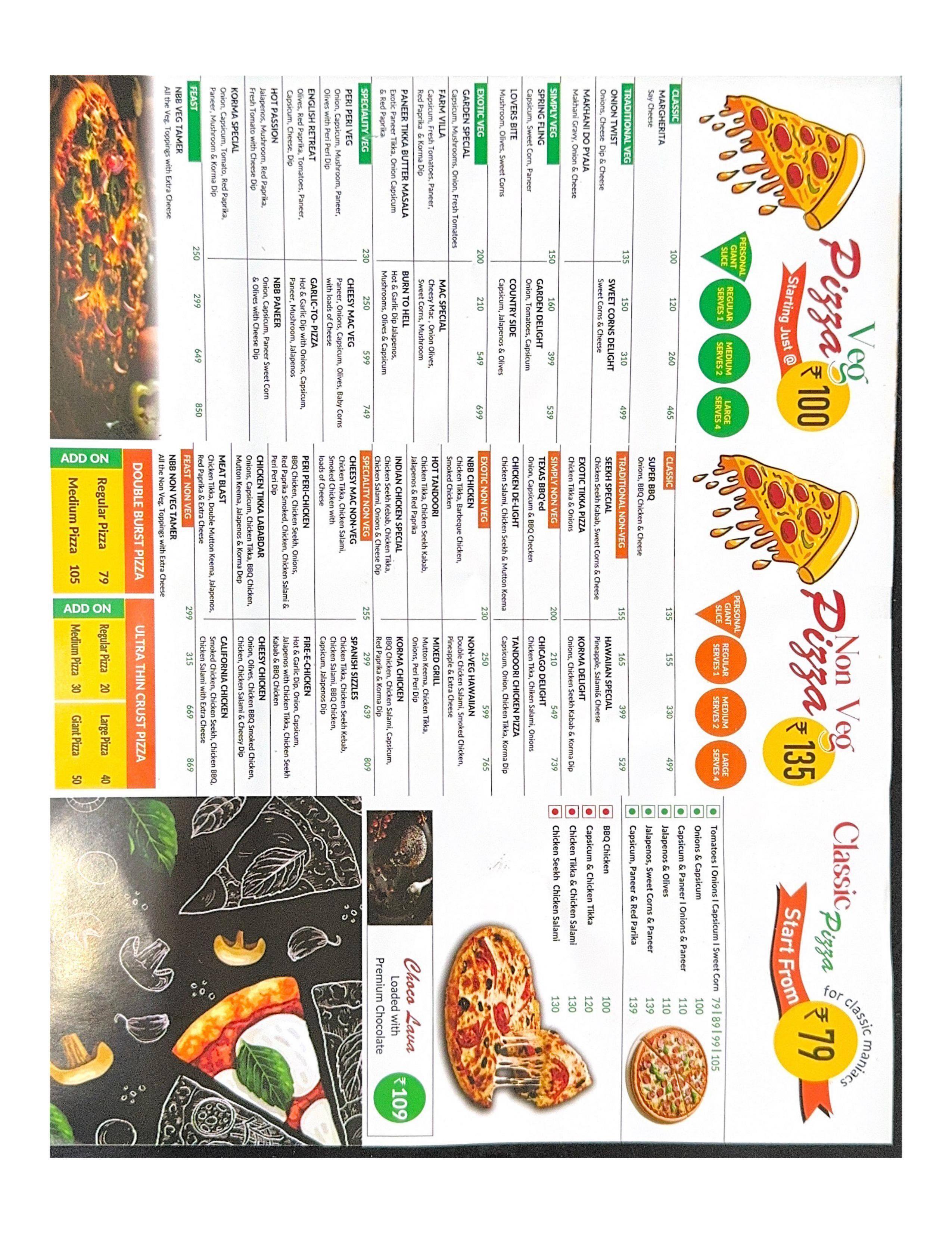 Menu of 365 Days Pizza, Sector 12, Noida