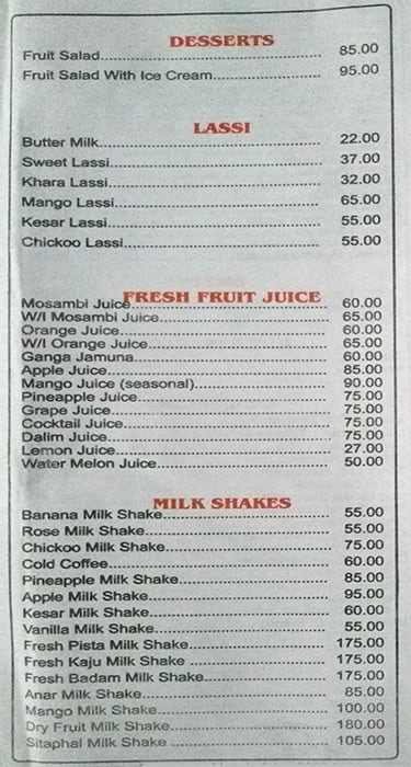 Hotel Venus Pure Veg menu