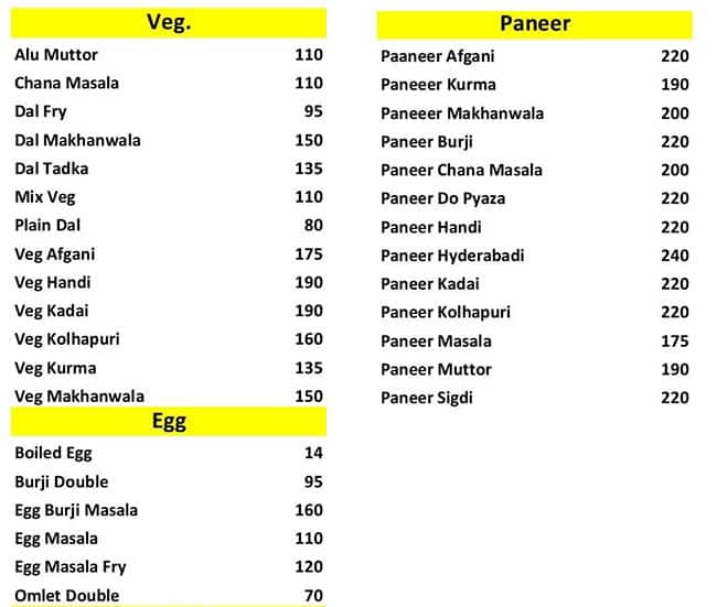 Camp Restaurant menu