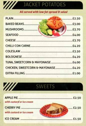 Workmans Cafe menu