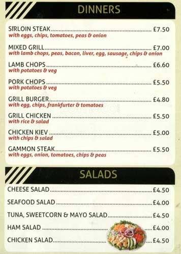 Workmans Cafe menu