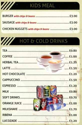 Workmans Cafe menu