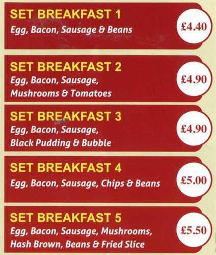 Workmans Cafe menu