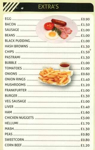 Workmans Cafe menu