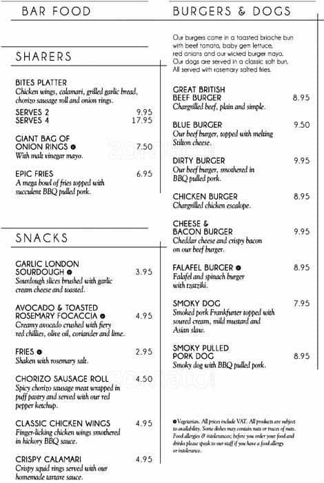 Sway Menu, Menu for Sway, Covent Garden, London - Zomato UK