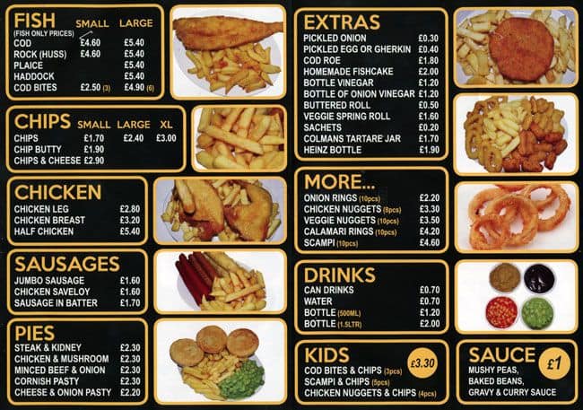 United Fish And Chips Menu