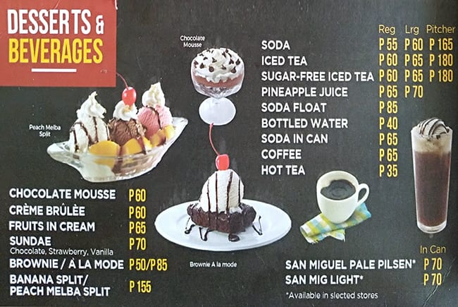 Menu At Kenny Roger's Roasters Restaurant, Quezon City