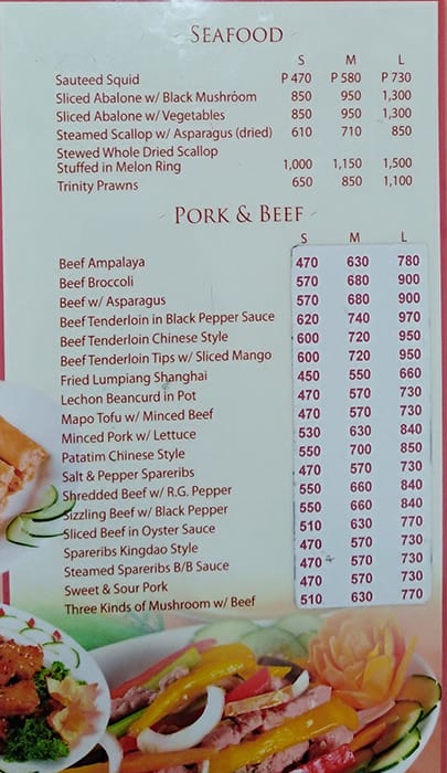 Menu at Pvl Shabu Shabu restaurant, Mandaluyong