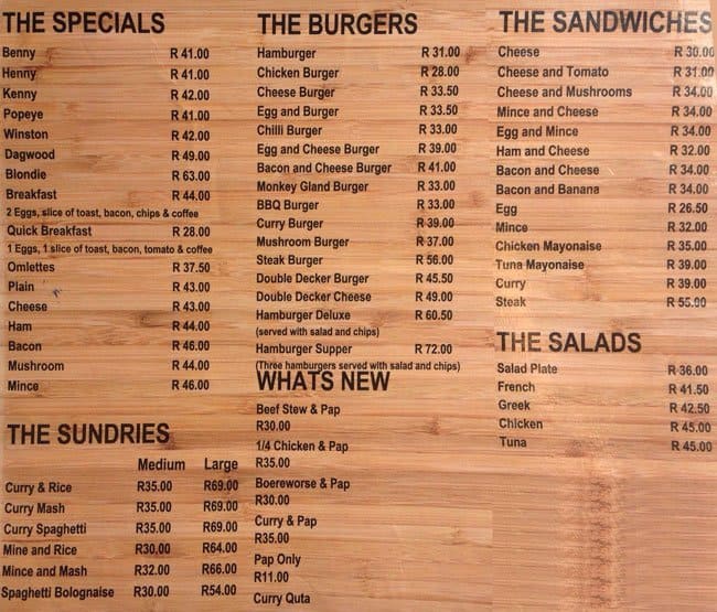 Dollhouse Roadhouse Menu, Menu for Dollhouse Roadhouse, Highlands