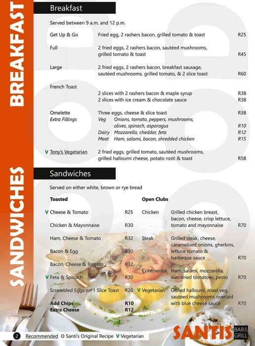 Santi's Menu,Menú para Santi's, Sunninghill, Sandton Zomato SA