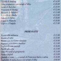 Antica Trattoria Della Pesa Menu