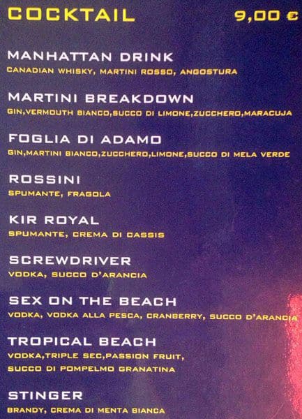 Menu di Momo Lido Navigli 