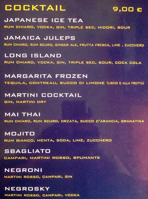 Menu di Momo Lido Navigli 