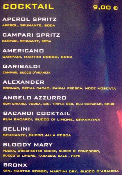 Menu di Momo Lido Navigli 