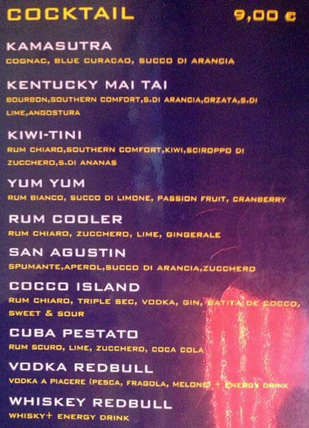 Menu di Momo Lido Navigli 