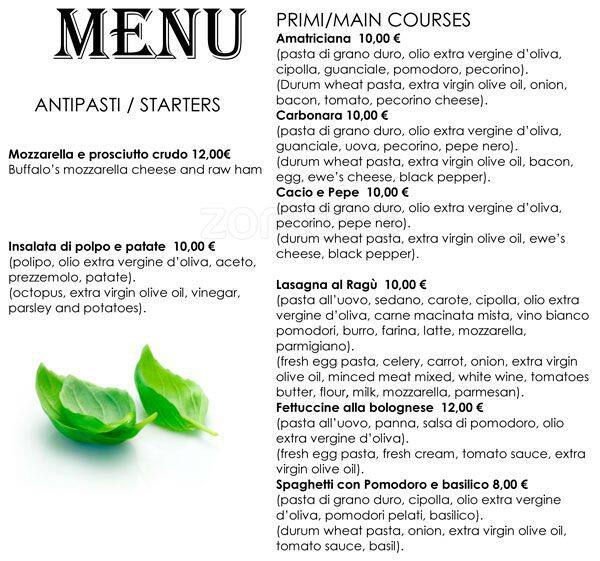 Menu di Max's Restaurant - Hotel Oxford 