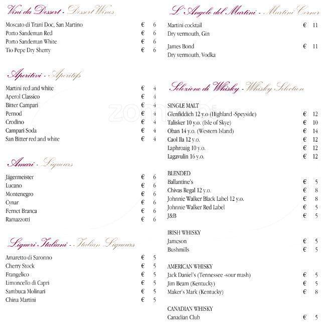Menu di Max's Restaurant - Hotel Oxford 
