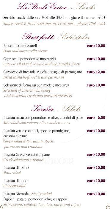 Menu di Max's Restaurant - Hotel Oxford 