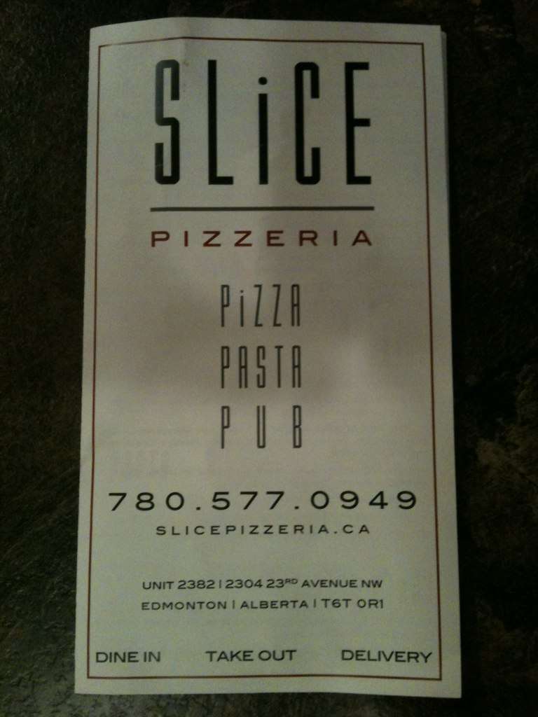 Slice Pizzeria Menu, Menu for Slice Pizzeria, Millwoods, Edmonton