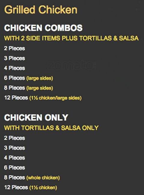 Menu at Pollo Salsa restaurant, Grand Prairie, 709 W Pioneer Pkwy