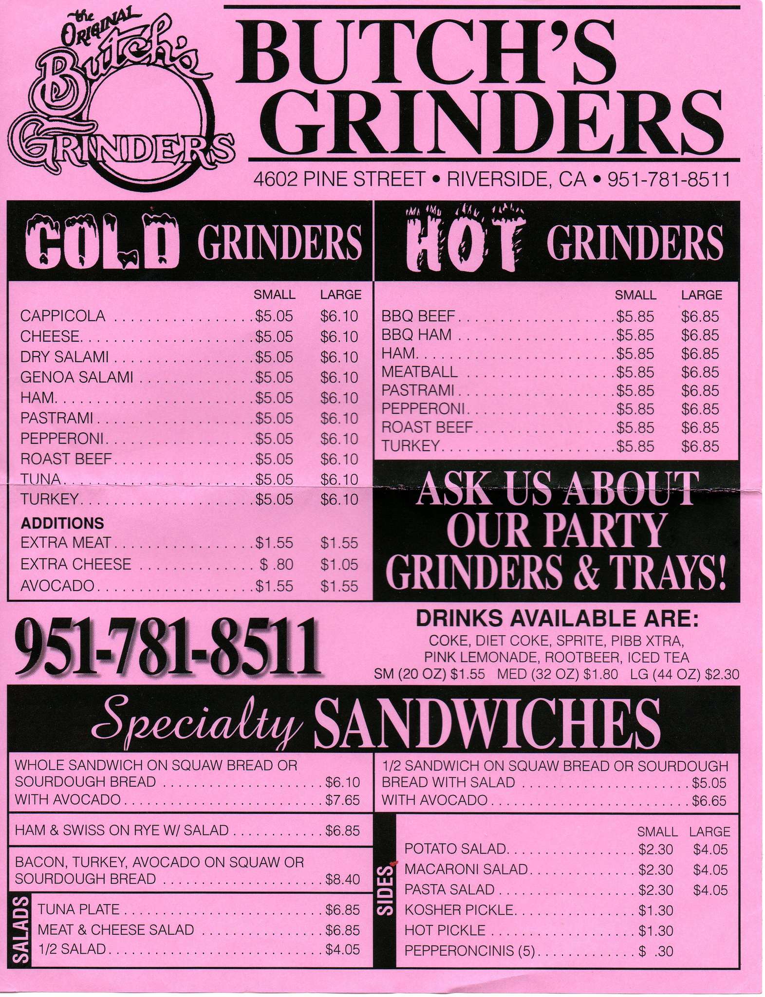 Grinders Nutrition Menu at John Fletcher blog