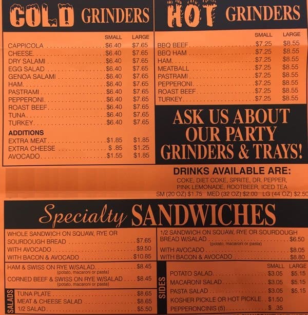 Butch's Grinders Menu, Menu for Butch's Grinders, Riverside, Inland