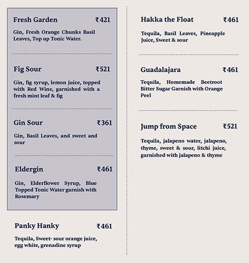 Menu of Float Brewery, Kalyan Nagar, Bangalore
