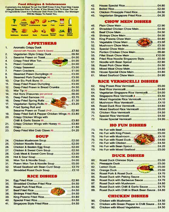 Chinese Overseas Menu Menu Para Chinese Overseas Stratford London