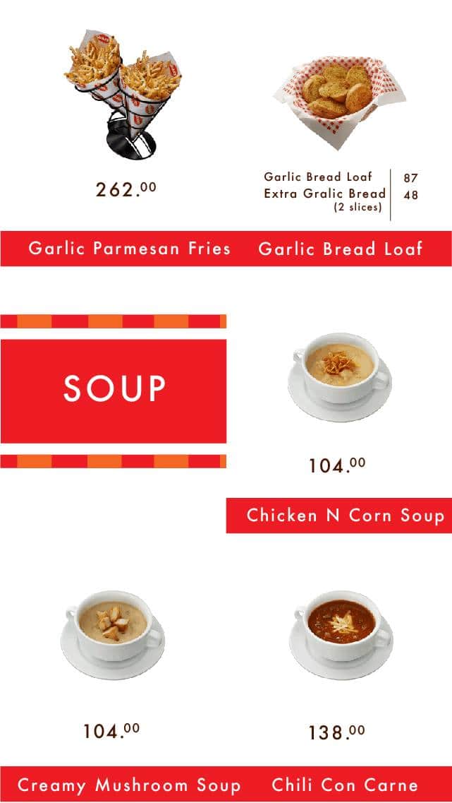 Shakey's menu