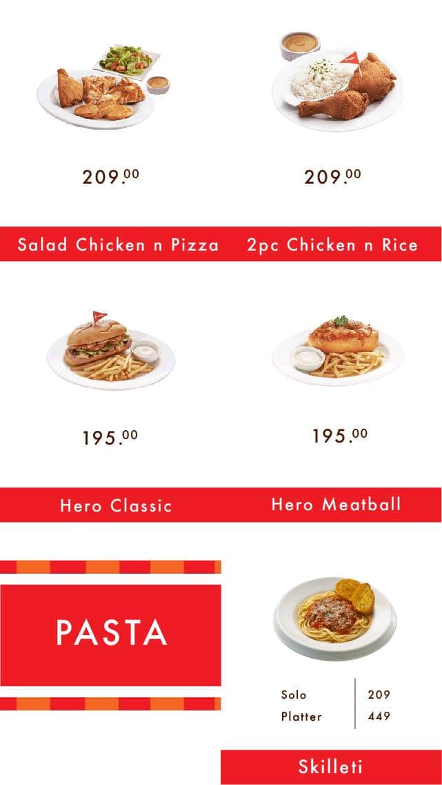 Shakey's menu