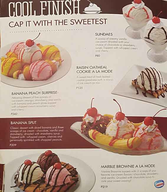Shakey's меню