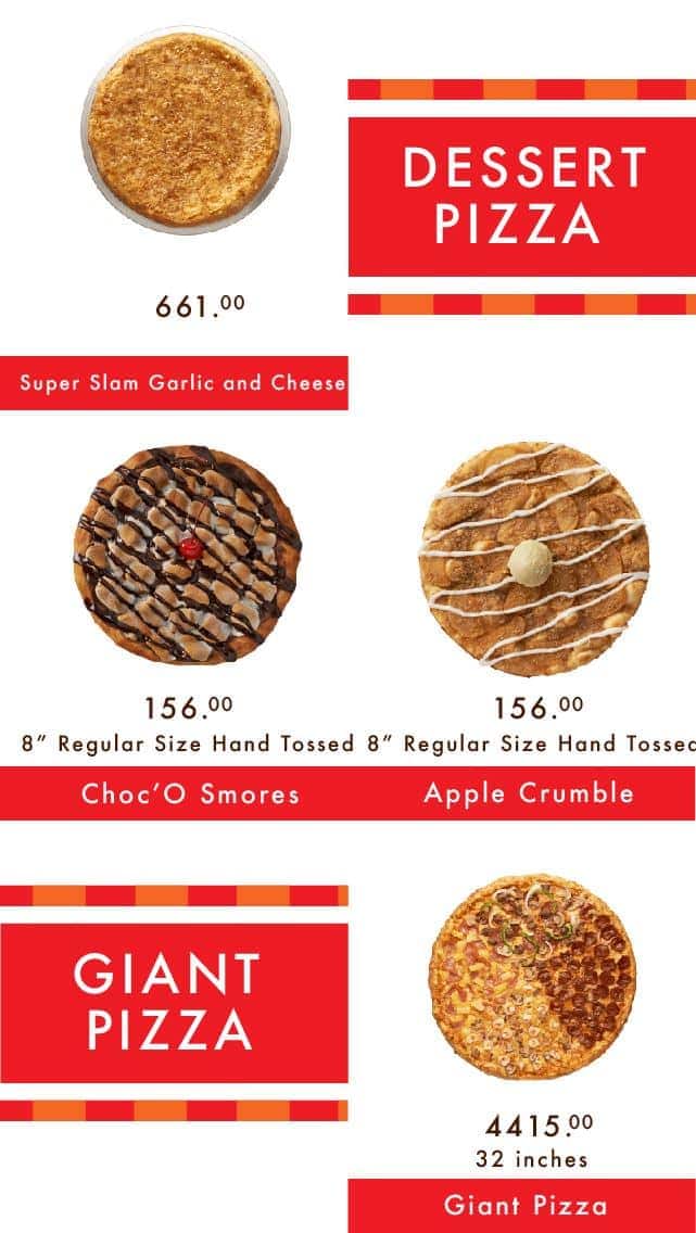 Shakey's menu