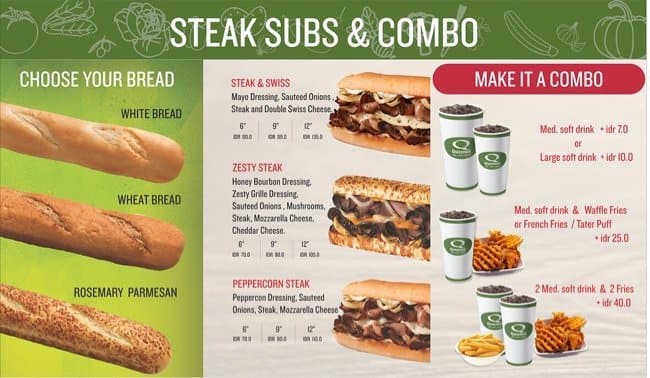 Quiznos Sub Menu, Menu for Quiznos Sub, Menteng, Jakarta - Zomato Indonesia