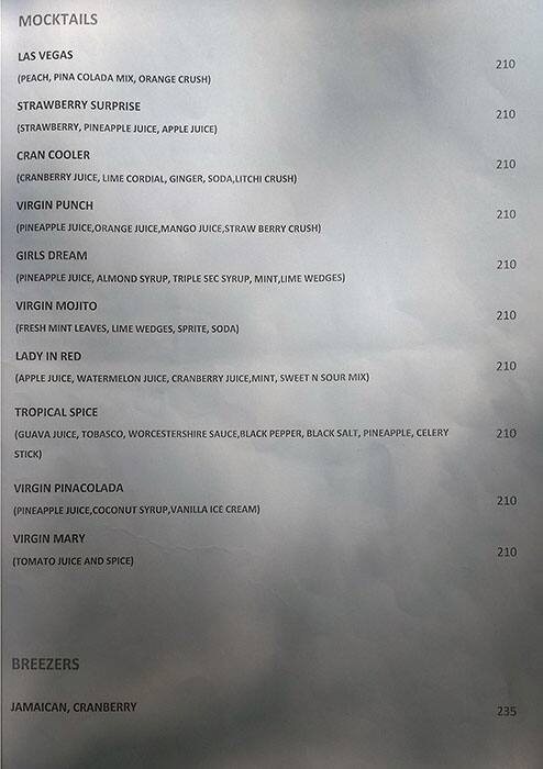 Cafe Eastwood menu