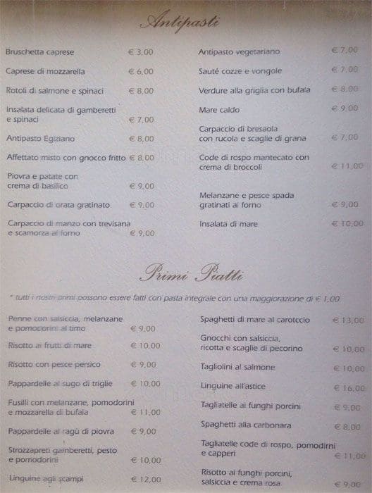 Menu di Mimmo 