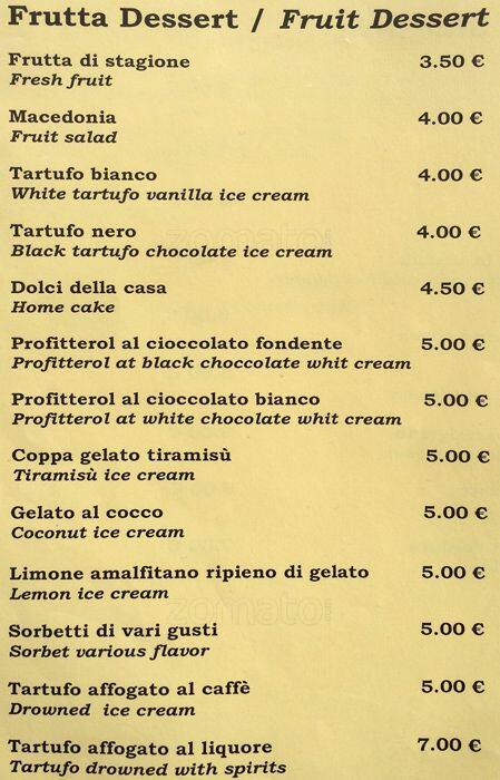 Menu di Ristorante Gusto Pinto 