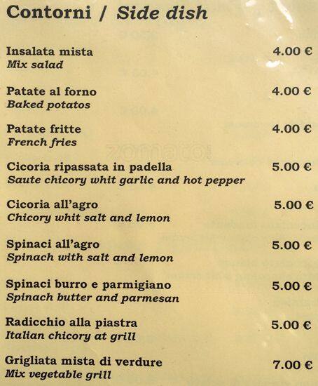 Menu di Ristorante Gusto Pinto 