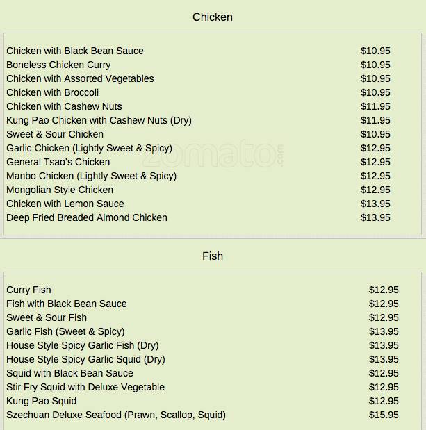 Menu at Red Chili Pepper restaurant, Surrey