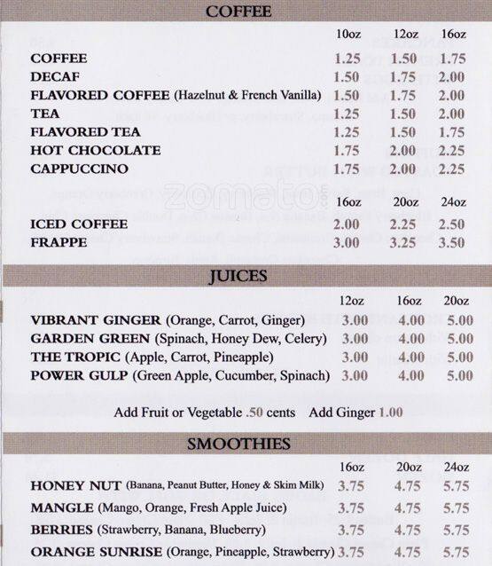 Menu at Bagel Villa cafe, New York City, 5th Ave