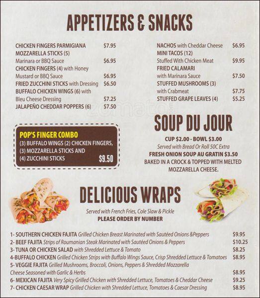 New Pop's Menu, Menu for New Pop's, Woodhaven, New York City ...