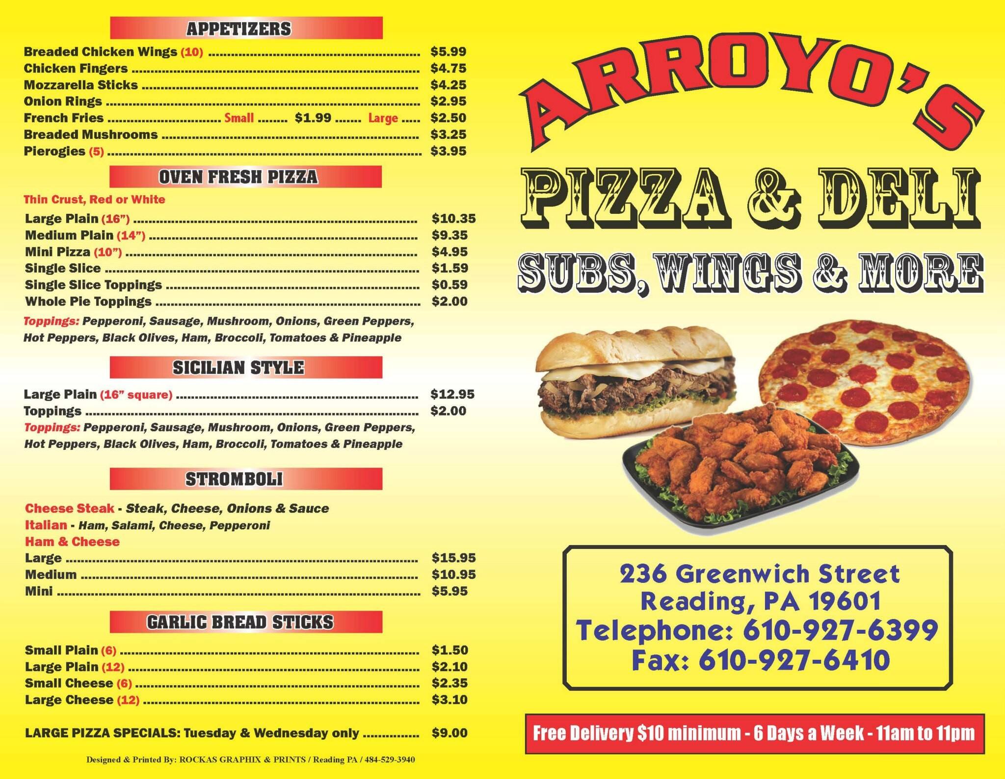 andreas house of pizza north reading menu