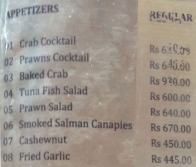 Boat Haus Cafe Menu, Menu for Boat Haus Cafe, Mount Lavinia, Colombo