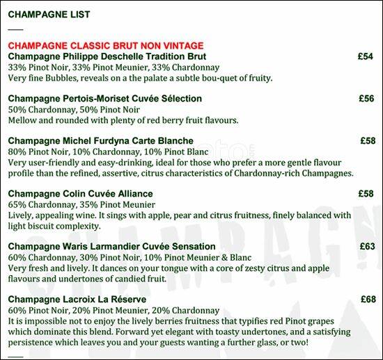 Champagne Fromage Menu Menu For Champagne Fromage Covent Garden London