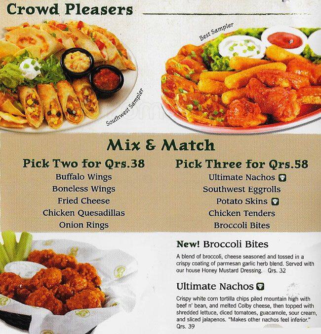 Bennigan's Menu With Prices